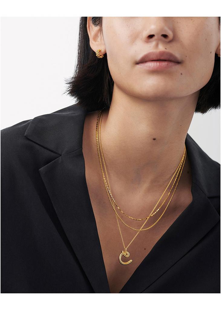 商品Missoma|C initial 18kt gold-plated necklace,价格¥1116,第5张图片详细描述