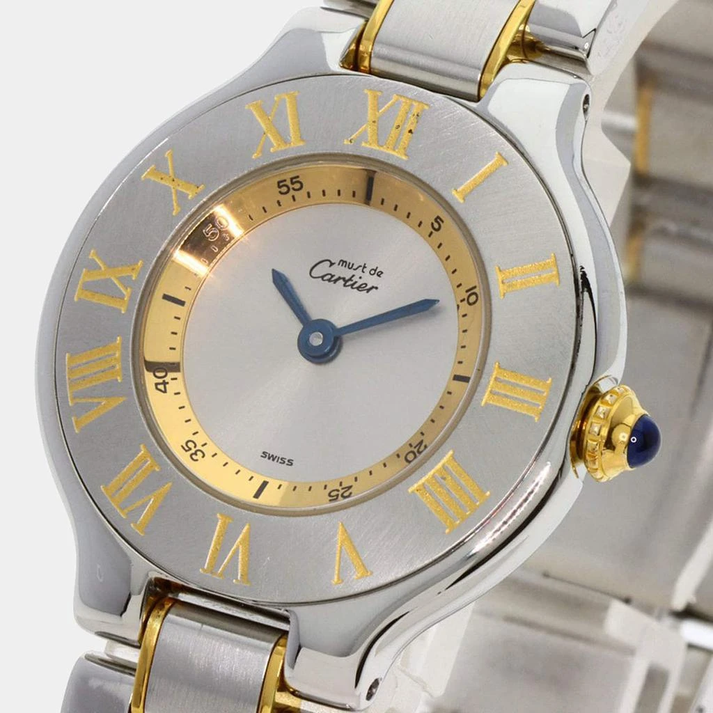 商品[二手商品] Cartier|Cartier Silver Gold Plated Stainless Steel Must 21 W10073R6 Women's Wristwatch 28 mm,价格¥11638,第3张图片详细描述