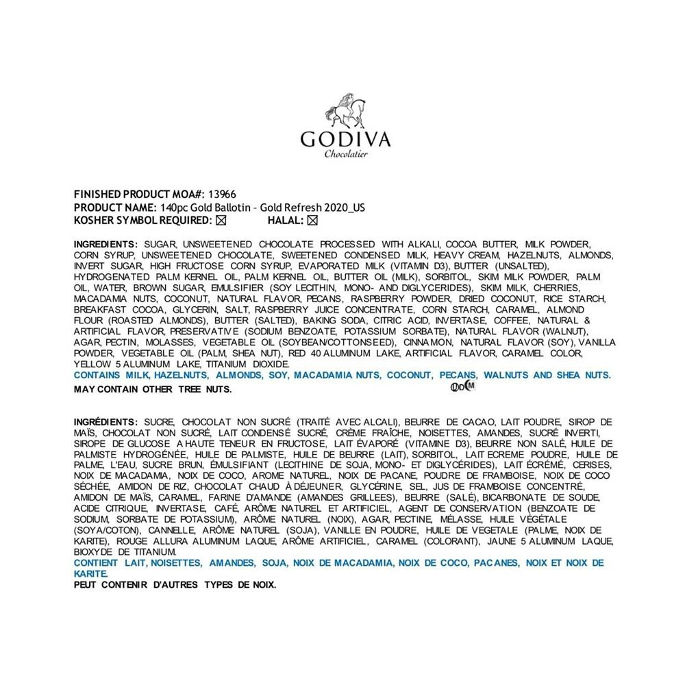 商品Godiva|140-Piece Gold Gift Box,价格¥1602,第2张图片详细描述