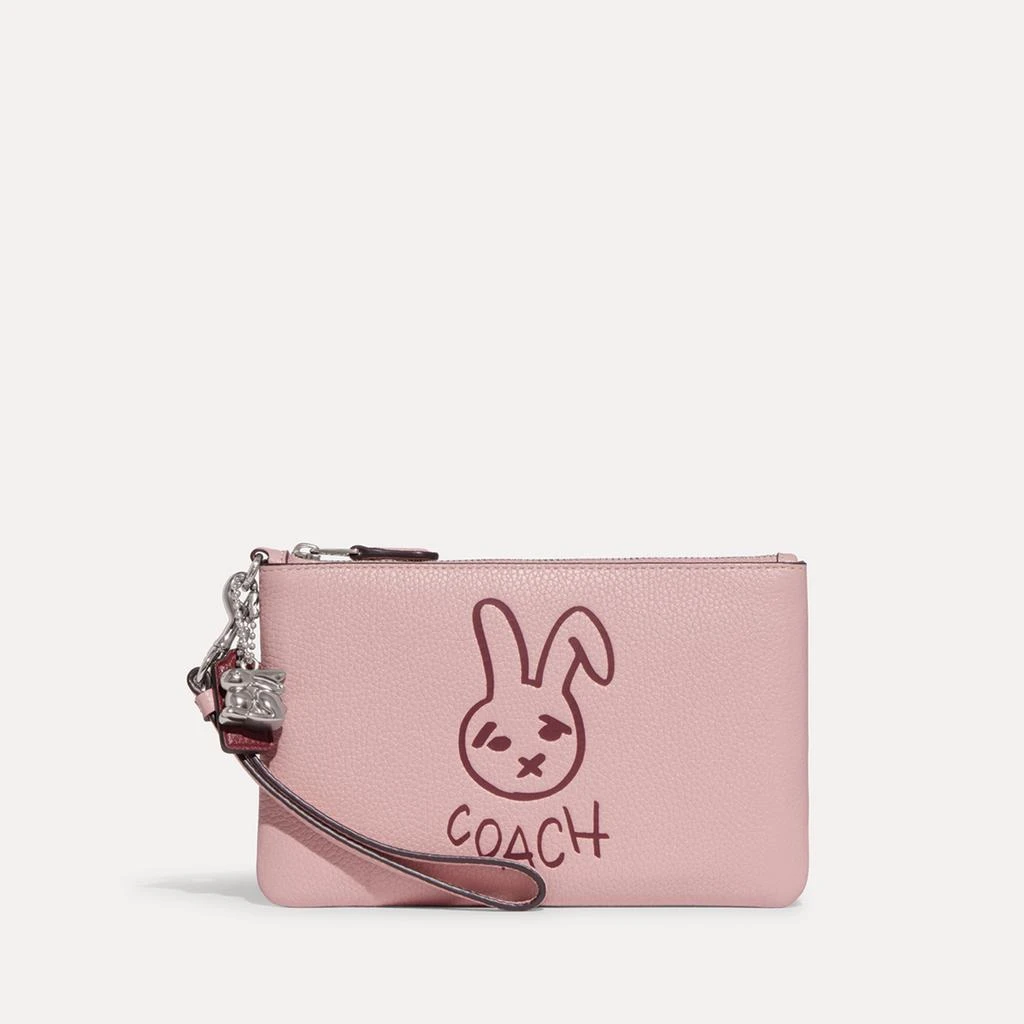 商品Coach|Coach Small Bunny Printed Leather Clutch Lh/Powder Pink Multi,价格¥569,第1张图片