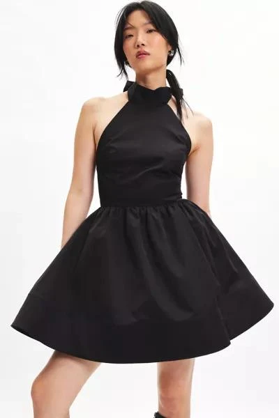 商品Glamorous|Glamorous Bow Halter Fit-And-Flare Mini Dress,价格¥752,第2张图片详细描述