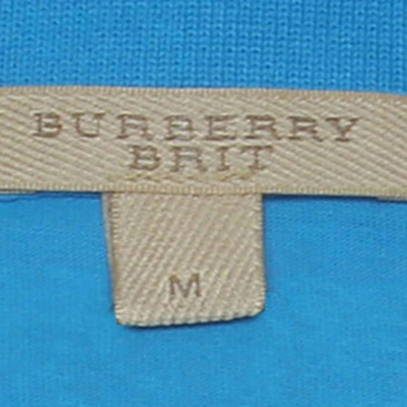 Burberry 博柏利 男士淡蓝色纯棉格子短袖Polo衫 3915374商品第3张图片规格展示