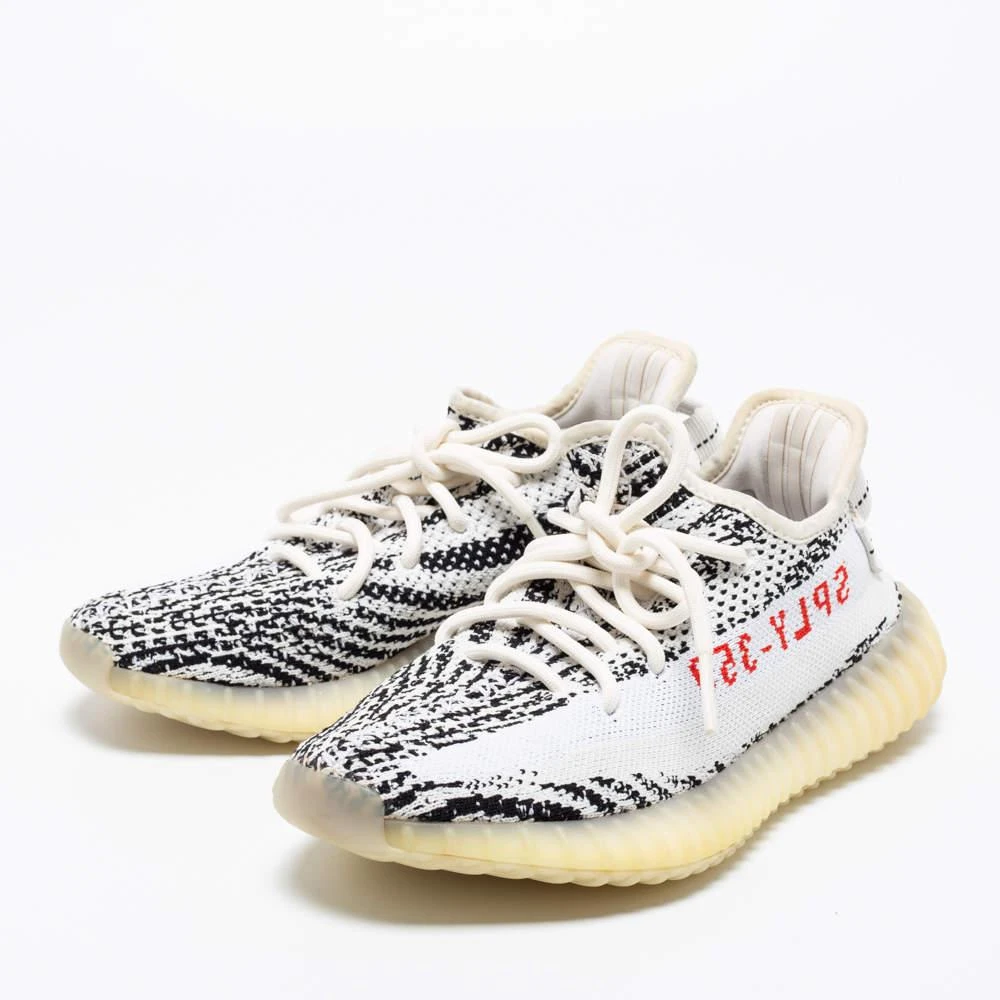 商品[二手商品] YEEZY|Yeezy x adidas White/Black Knit Fabric Boost 350 V2 Zebra Sneakers Size 37 1/3,价格¥1578,第2张图片详细描述
