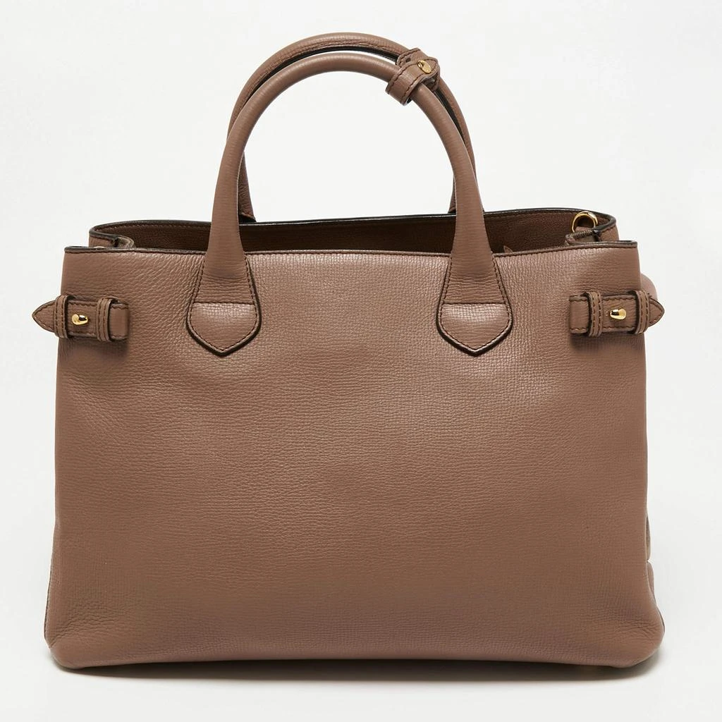 商品[二手商品] Burberry|Burberry Brown Leather and House Check Canvas Medium Banner Tote,价格¥4578,第4张图片详细描述