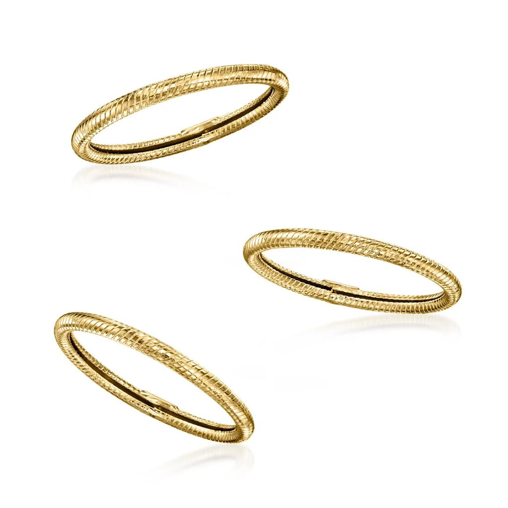 商品Ross-Simons|18kt Yellow Gold Jewelry Set: 3 Roped Rings,价格¥2223,第4张图片详细描述