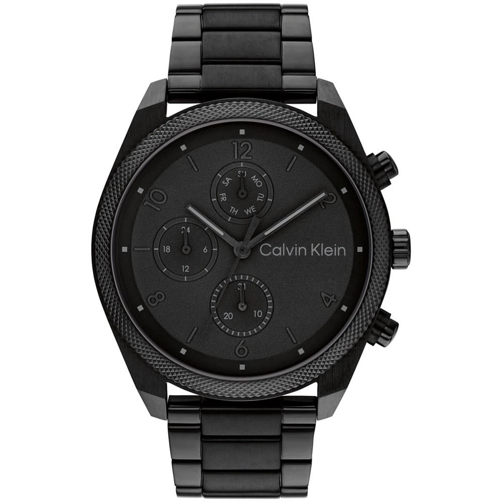 商品Calvin Klein|Men's Multifunction Black Stainless Steel Bracelet Watch 44mm,价格¥1699,第1张图片