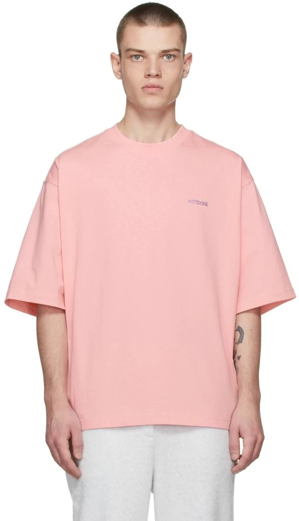 商品We11done|Pink Crystal Logo T-Shirt,价格¥862,第1张图片