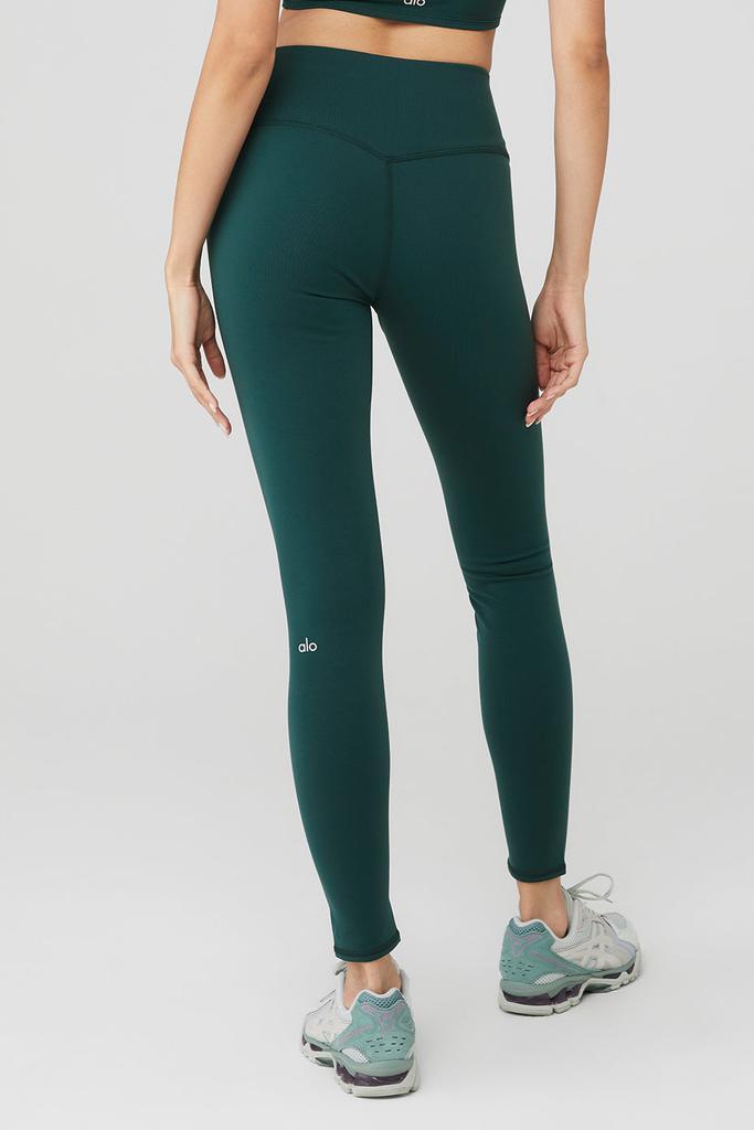 商品Alo|Airbrush Winter Warm High-Waist Nocturne Legging - Midnight Green,价格¥809,第2张图片详细描述