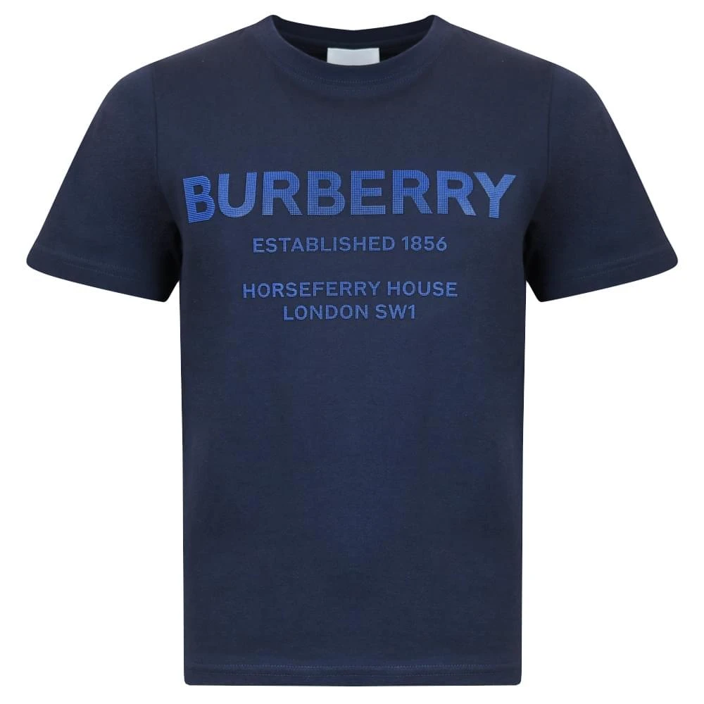 商品Burberry|Boys Navy Bristle Short Sleeve T Shirt,价格¥763,第1张图片