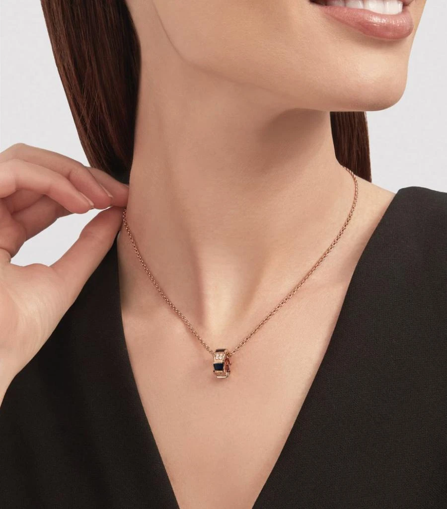 商品BVLGARI|Rose Gold, Onyx And Diamond Serpenti Viper Necklace,价格¥38388,第2张图片详细描述