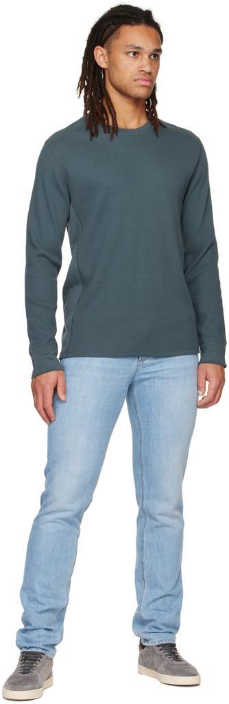 商品Vince|Blue Thermal Long Sleeve T-Shirt,价格¥1349,第6张图片详细描述