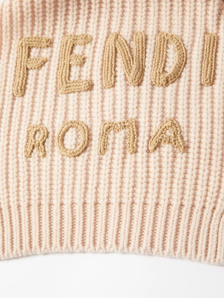 商品Fendi|Pink logo-embroidered wool scarf,价格¥3427,第2张图片详细描述