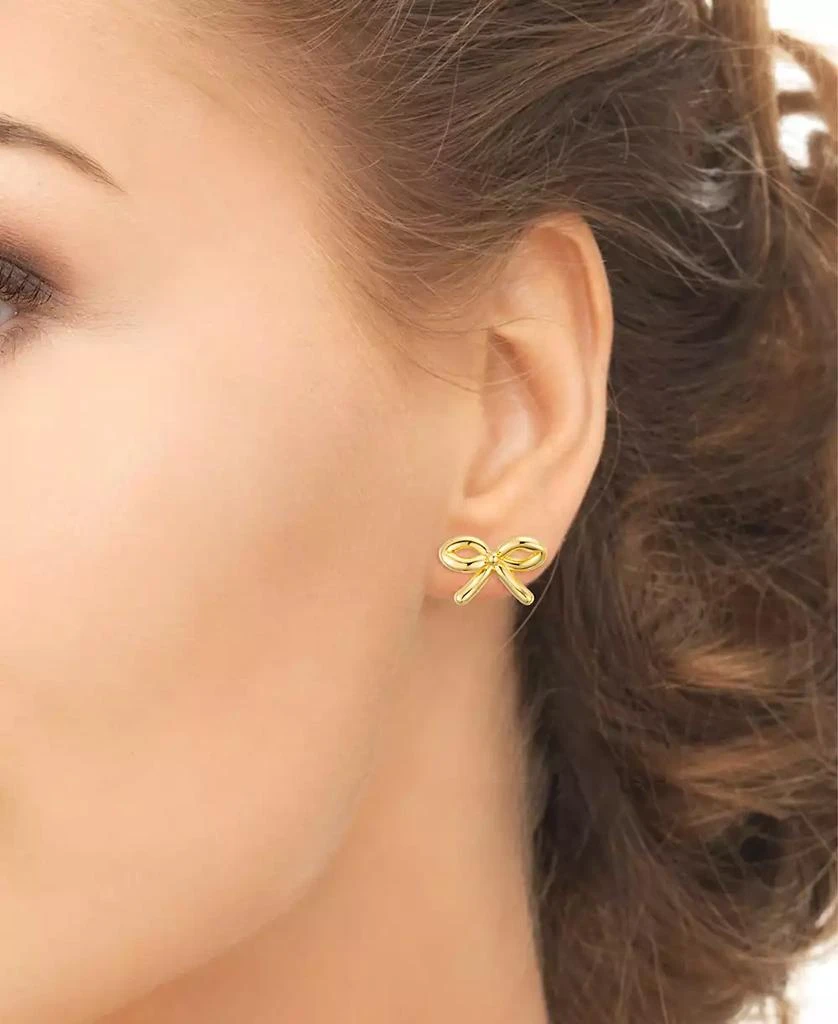 商品Macy's|Gold-Plated Bow Stud Earrings,价格¥103,第4张图片详细描述