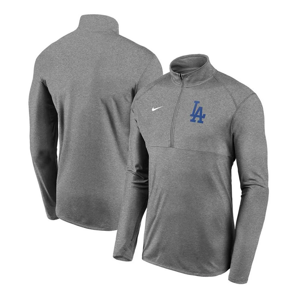 商品NIKE|Men's Gray Los Angeles Dodgers Team Logo Element Performance Half-Zip Pullover Jacket,价格¥392,第1张图片