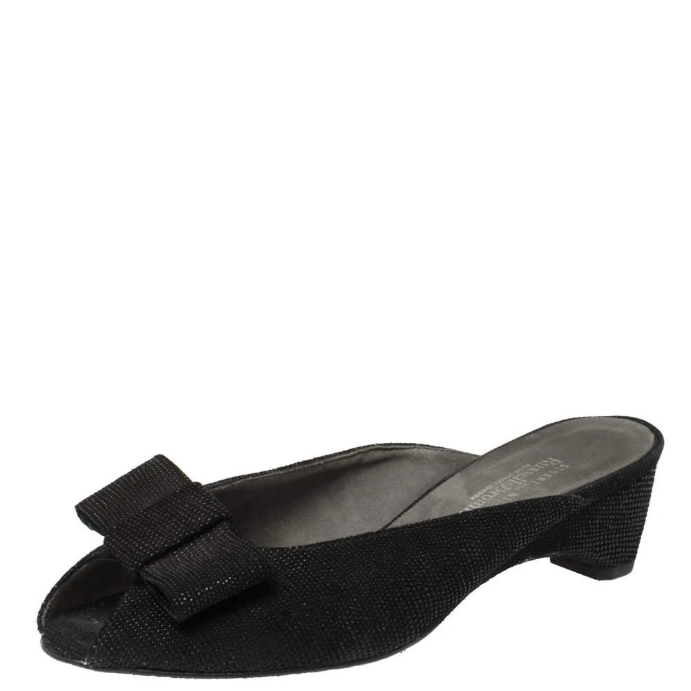 商品[二手商品] Stuart Weitzman|Stuart Weitzman Black Suede Slide Sandals Size 37,价格¥824,第1张图片