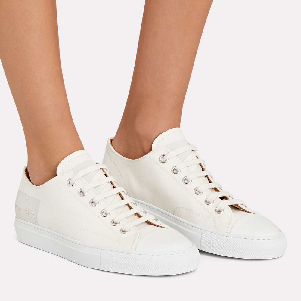 COMMON PROJECTS 女士白色帆布休闲运动鞋 4147-1102商品第4张图片规格展示