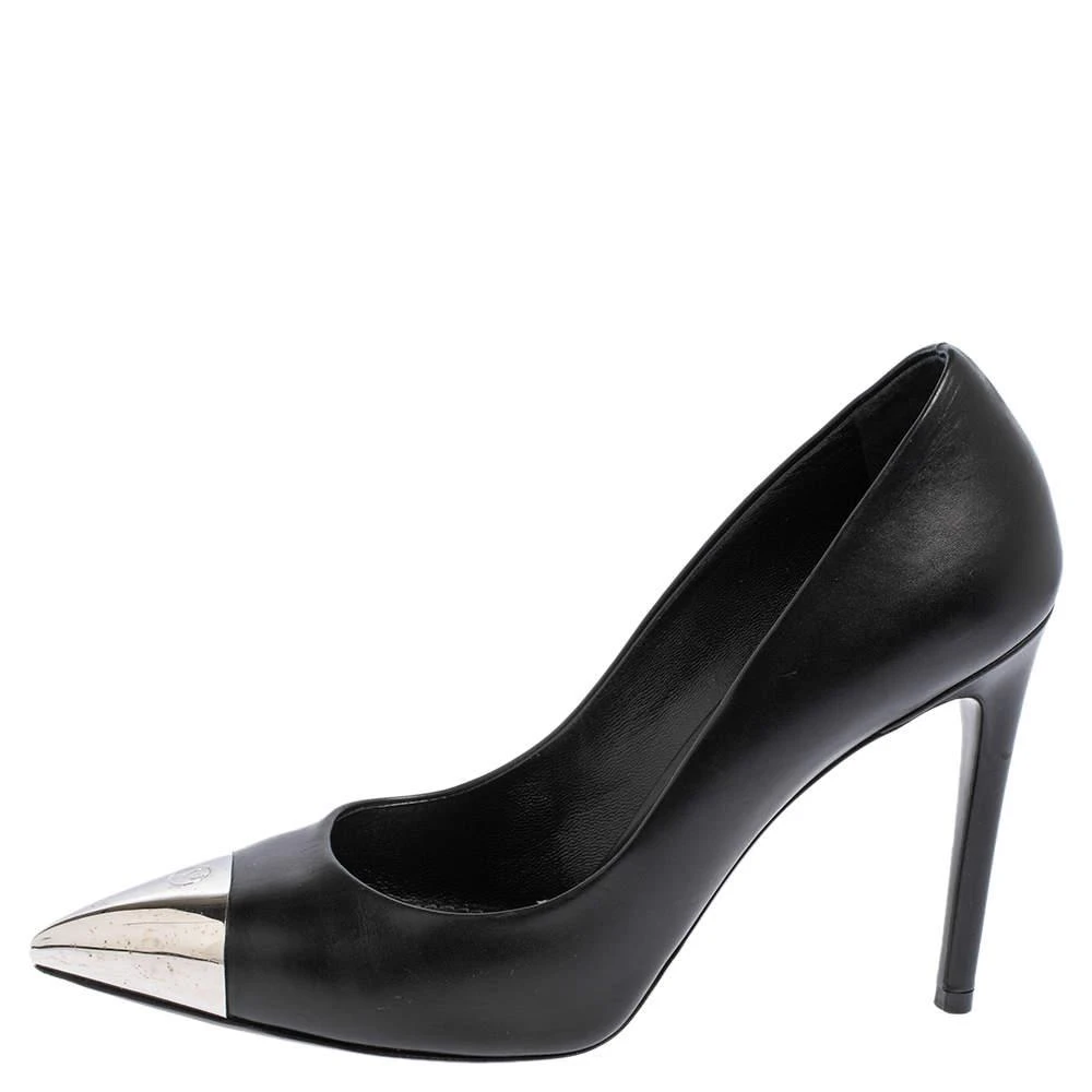 商品[二手商品] Louis Vuitton|Louis Vuitton Black Leather Urban Twist Metal Cap Toe Pumps Size 38,价格¥1336,第2张图片详细描述