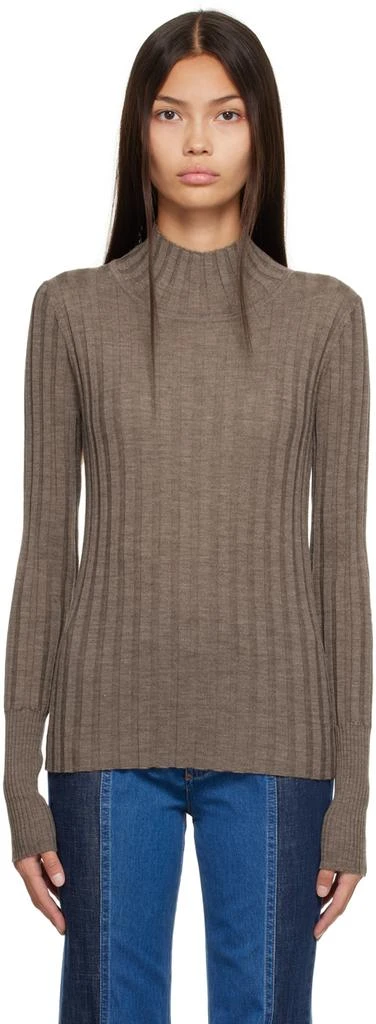 商品See by Chloé|Beige Ribbed Turtleneck,价格¥1043,第1张图片