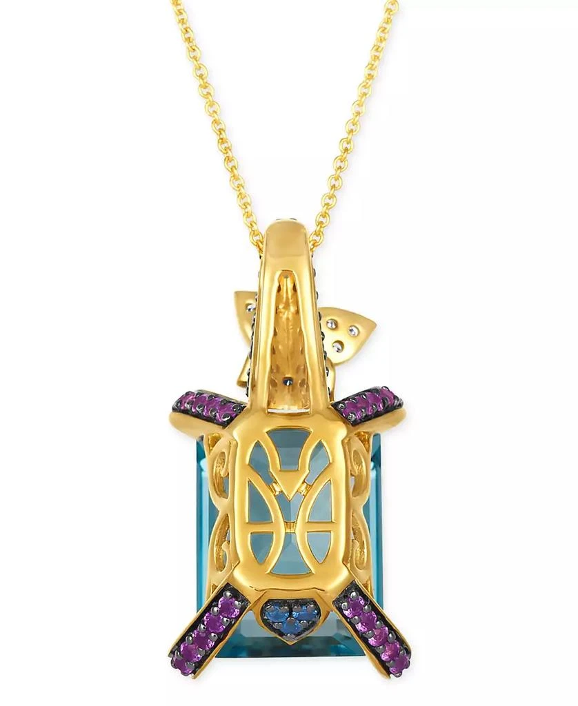 商品Le Vian|Crazy Collection® Multi-Gemstone (12-1/2 ct. t.w.) & Diamond (1/10 ct. t.w.) Butterfly 20" Adjustable Pendant Necklace in 14k Gold,价格¥12044,第3张图片详细描述