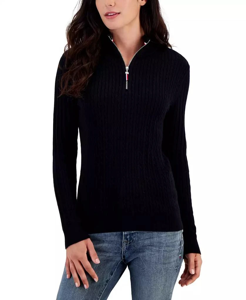 商品Tommy Hilfiger|女款四分之一拉链毛衣,价格¥94,第1张图片