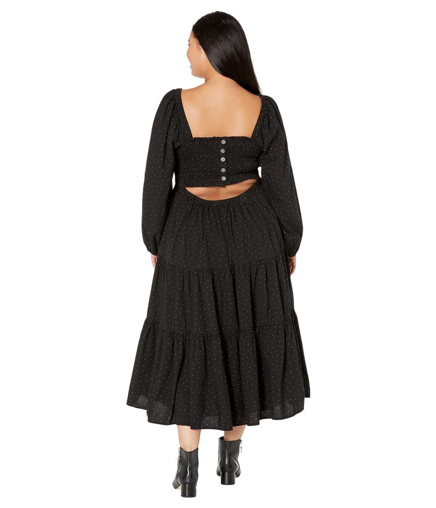 Plus Lucie Tiered Midi Dress in Dot商品第2张图片规格展示