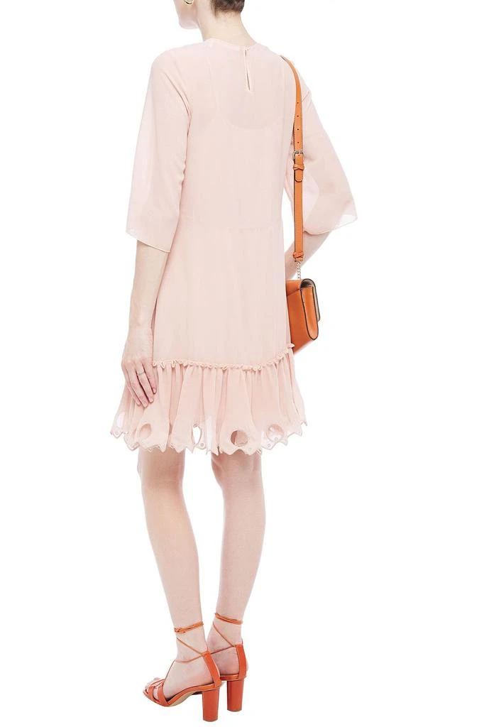 商品See by Chloé|Plissé broderie anglaise-paneled georgette dress,价格¥903,第1张图片