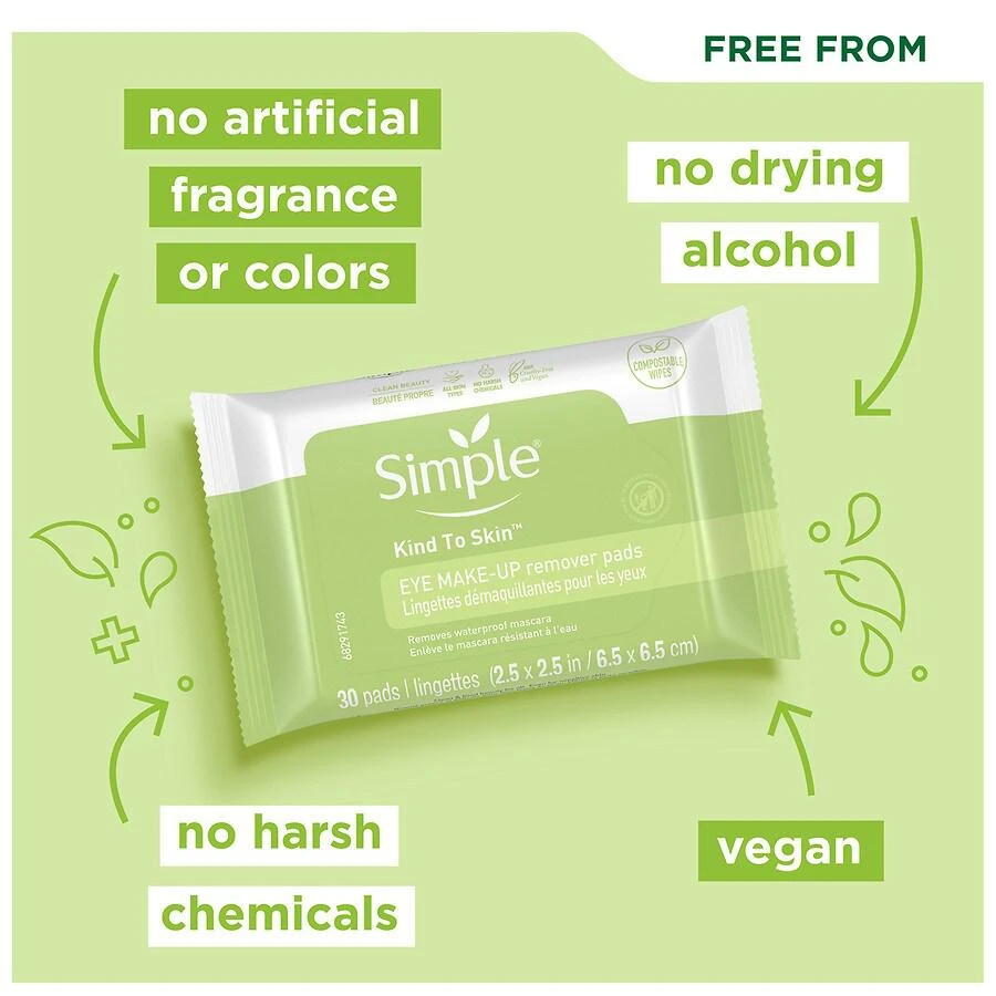 商品Simple|Eye Makeup Remover Pads,价格¥33,第5张图片详细描述