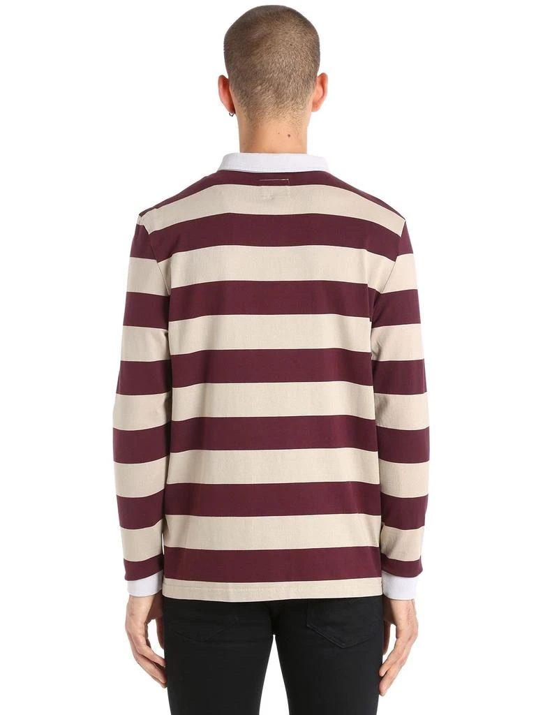 商品Kent & Curwen|Rose Patch Striped Rugby Cotton Polo,价格¥1043,第3张图片详细描述