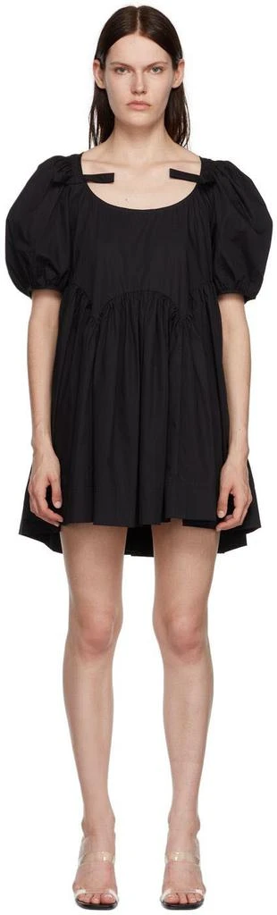 商品Sandy Liang|Black Hugo Minidress,价格¥2699,第1张图片