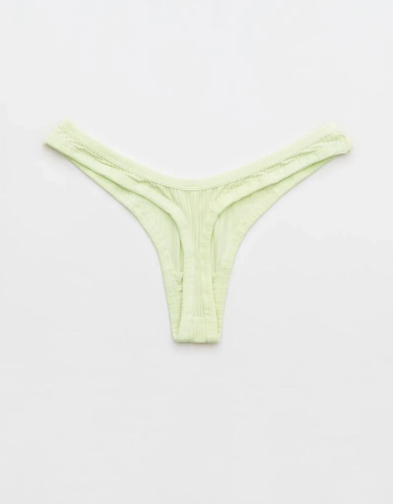 商品Aerie|Aerie Modal Ribbed High Cut Thong Underwear,价格¥68,第2张图片详细描述