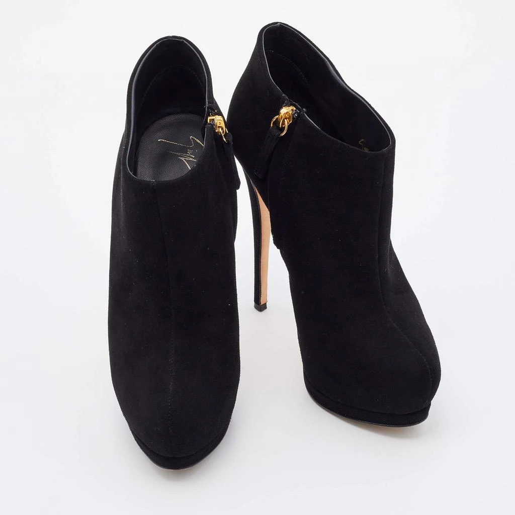 商品[二手商品] Giuseppe Zanotti|Giuseppe Zanotti Black Suede Platform Booties Size 37.5,价格¥1000,第4张图片详细描述