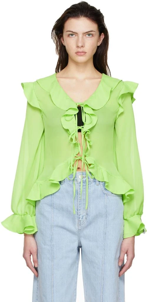 商品Rokh|Green Polyester Blouse,价格¥1426,第1张图片