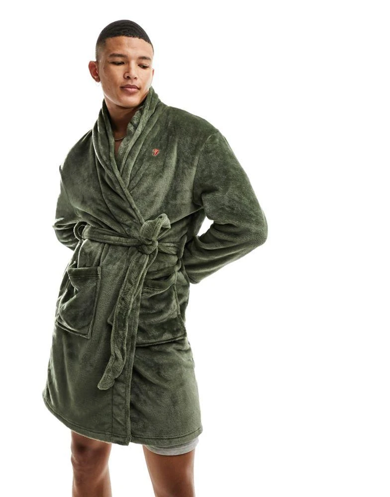 商品Farah|Farah foreman shawl robe in khaki,价格¥295,第1张图片