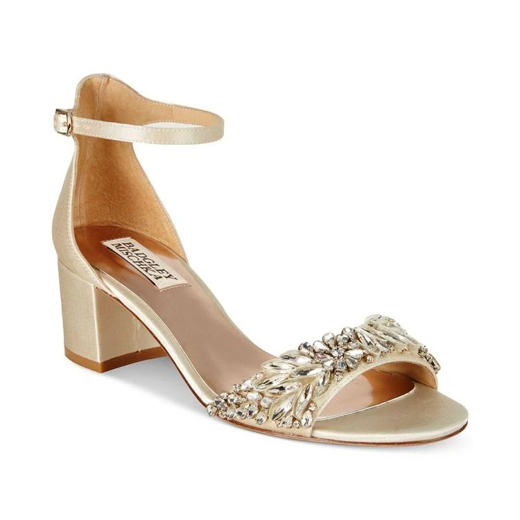 商品Badgley Mischka|Tamara Block-Heel Evening Sandals,价格¥1684,第2张图片详细描述