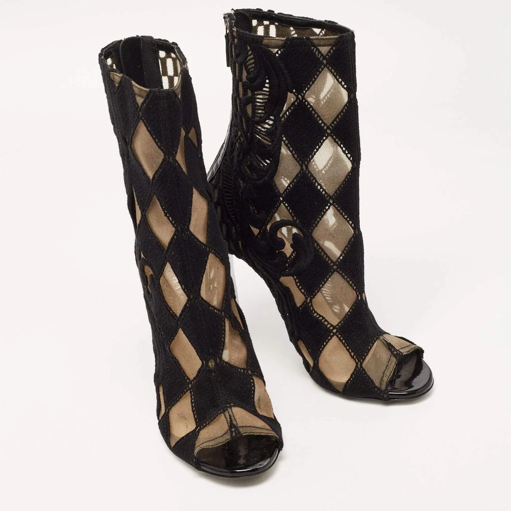 商品[二手商品] Balmain|Balmain Black Mesh and Fabric Ankle Boots Size 38,价格¥1655,第4张图片详细描述