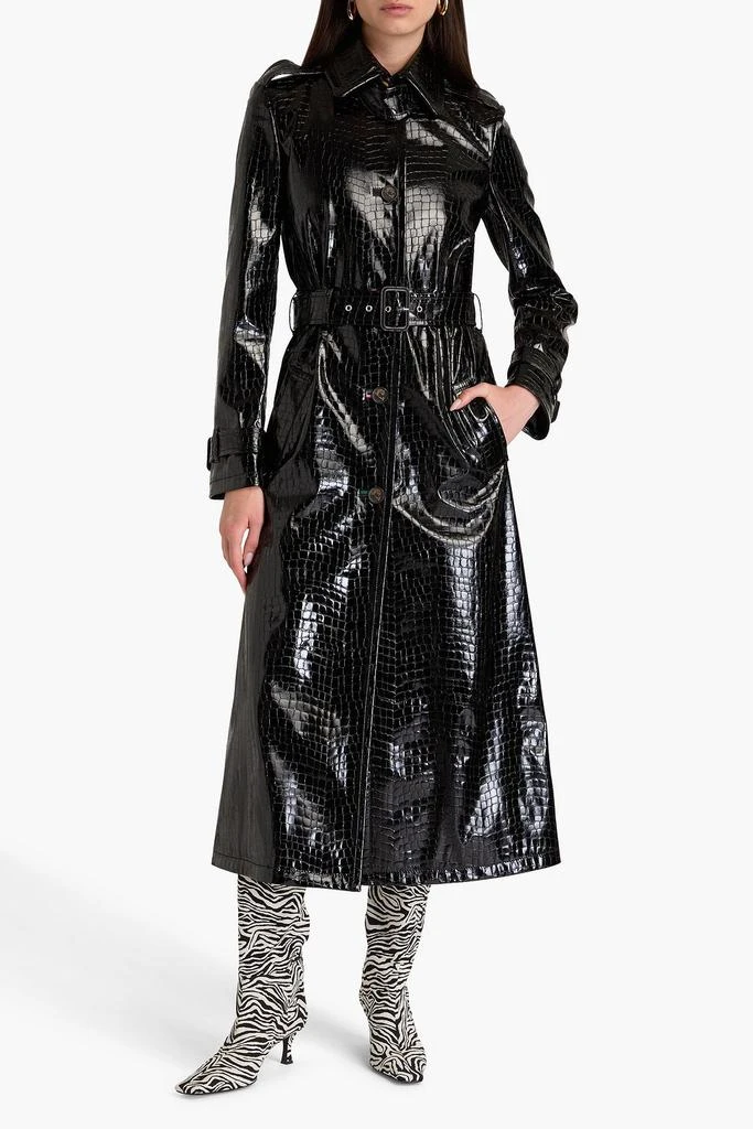 商品PUCCI|Faux croc-effect leather trench coat,价格¥9420,第2张图片详细描述