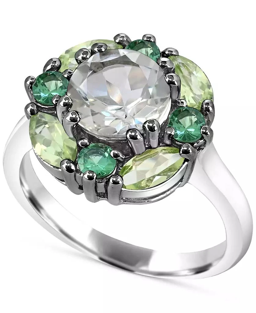 商品Macy's|Multi-Gemstone Cluster Ring (3-5/8 ct. t.w.) in Sterling Silver,价格¥1042,第1张图片