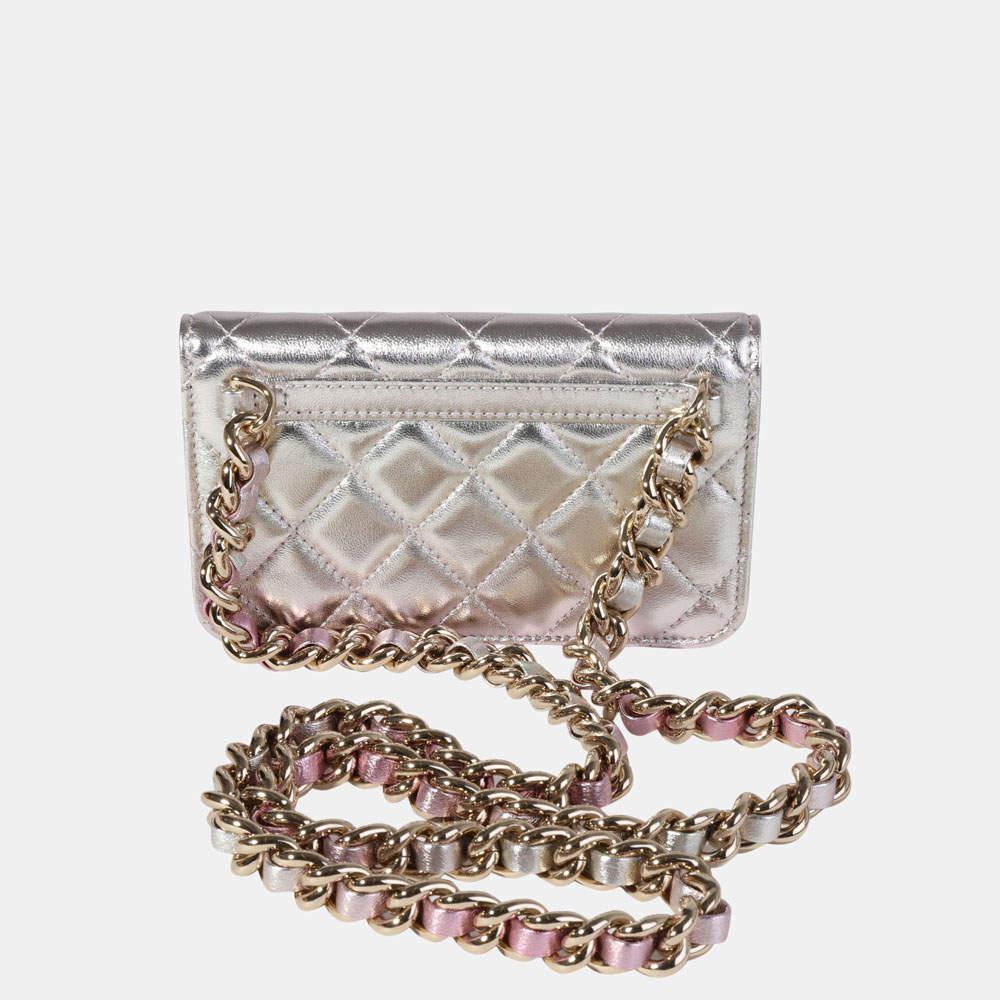 Chanel Iridescent Quilted Lambskin Leather Coco Punk Flap WOC Bag商品第3张图片规格展示