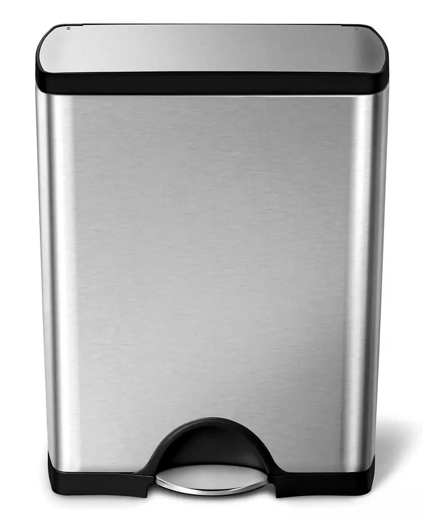 商品simplehuman|Brushed Stainless Steel 50 Liter Fingerprint Proof Rectangular Step Trash Can,价格¥1061,第2张图片详细描述