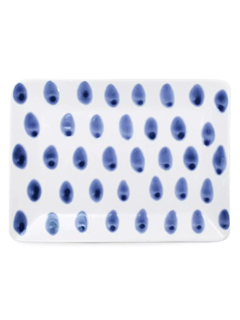 商品Vietri|Viva Santorini Ceramic Dot Small Rectangular Platter,价格¥420,第1张图片