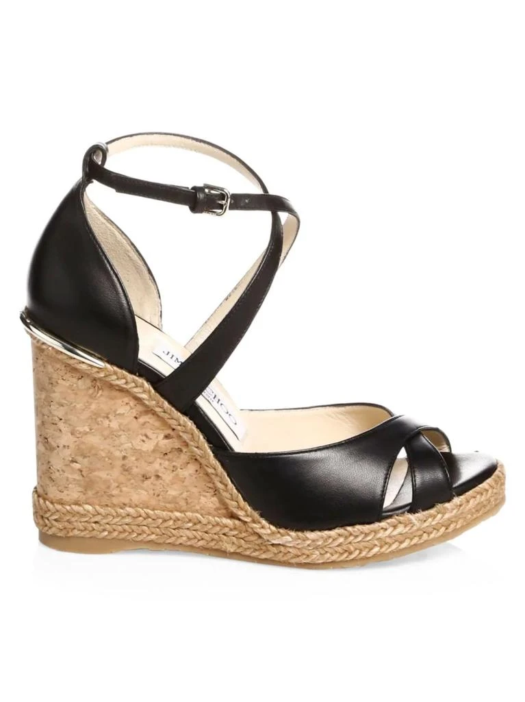 商品Jimmy Choo|Alanah Leather Wedge Sandals,价格¥1649,第1张图片