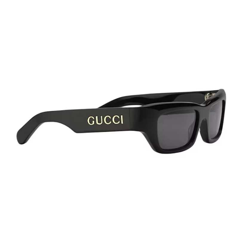 Gucci/古驰 男士黑色醋酸纤维logo徽标矩形太阳眼镜 商品