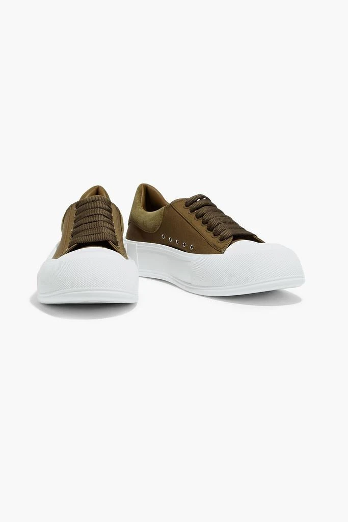 商品Alexander McQueen|Suede-trimmed woven platform sneakers,价格¥1066,第4张图片详细描述