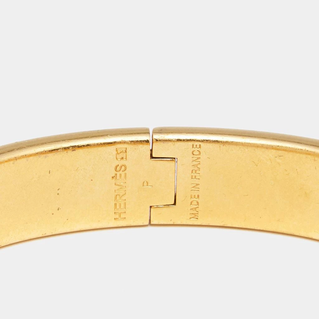 商品[二手商品] Hermes|Hermes Clic Clac H Extra Wide Black Enamel Gold Plated Bracelet,价格¥3852,第4张图片详细描述
