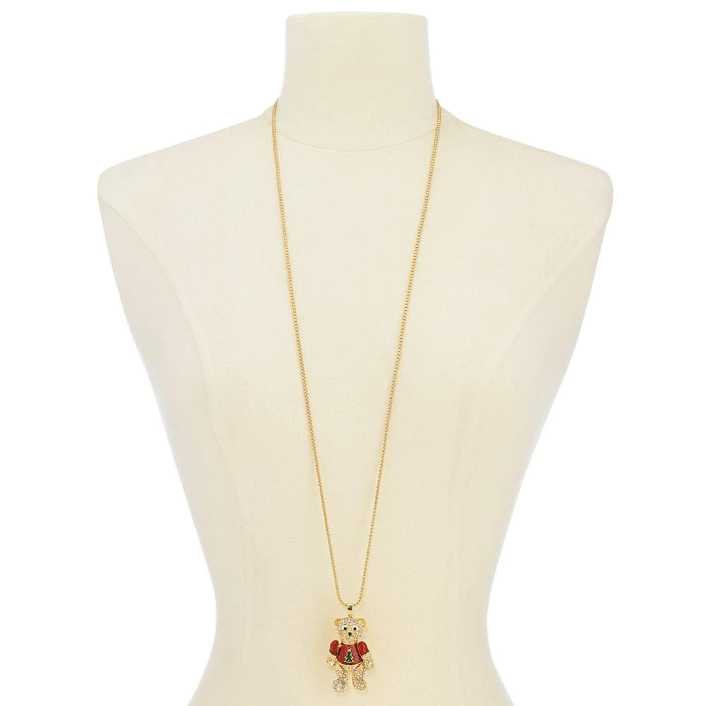 商品Charter Club|Gold-Tone Pavé Teddy Bear 36" Pendant Necklace, Created for Macy's,价格¥101,第2张图片详细描述