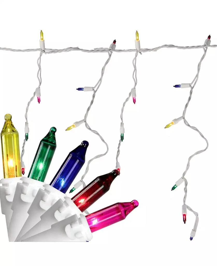 商品Northlight|Set of 50 Bright Multi-Color Mini Window Curtain Icicle Lights - White Wire,价格¥141,第2张图片详细描述