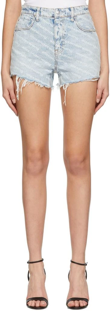 商品Alexander Wang|Blue Bite Logo Shorts,价格¥1978,第1张图片