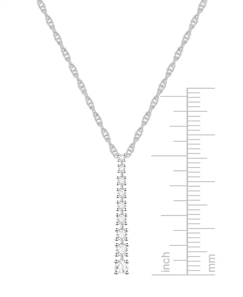 商品Macy's|Diamond Graduated 18" Pendant Necklace (1/3 ct. t.w.) in Sterling Silver,价格¥2605,第3张图片详细描述