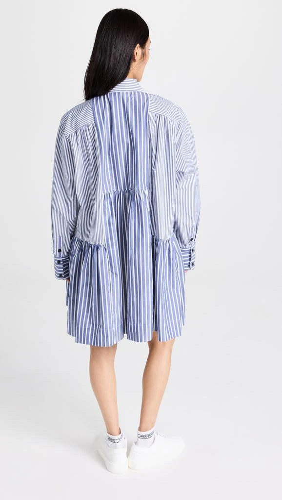 商品Ganni|GANNI 条纹棉质宽版迷你衬衣连衣裙,价格¥2139,第3张图片详细描述