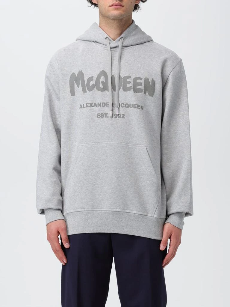 商品Alexander McQueen|Alexander McQueen Graffiti sweatshirt in cotton with logo print,价格¥5149,第1张图片